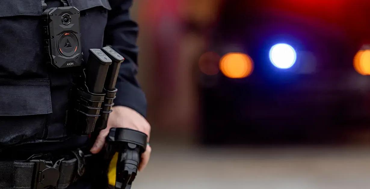 Axon body camera worn by a public safety officer